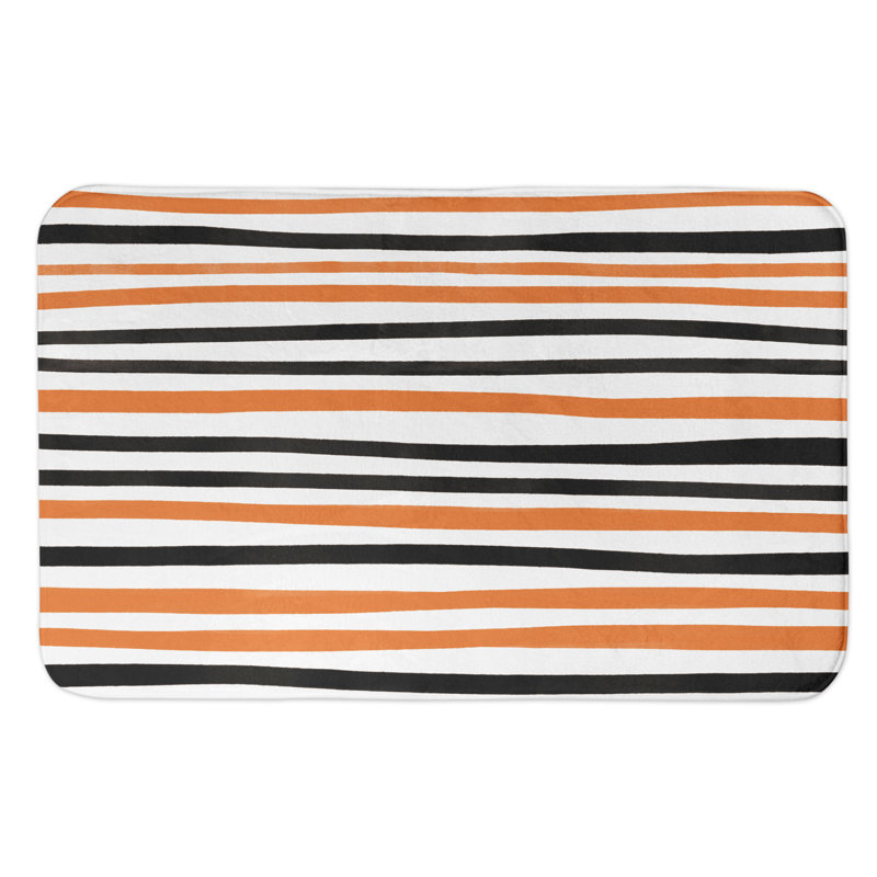 Tapis pour salle de bain halloween rayures Whitmire