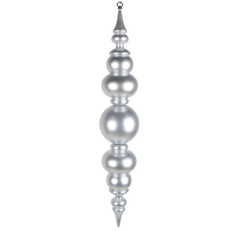  34" Red UV Candy Ball Drop Finial. This large ornament features a stunning candy apple finish and is UV-rated for outdoor use. It measures 34 inches tall.