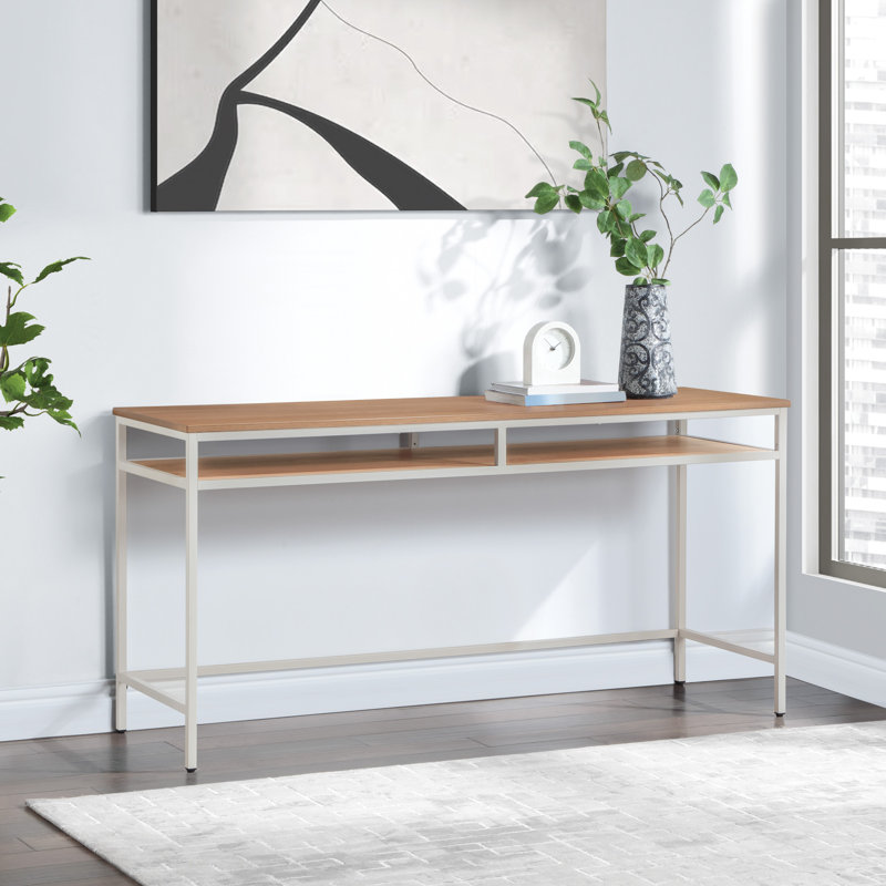 60" Metal Frame Writing Desk, Taupe