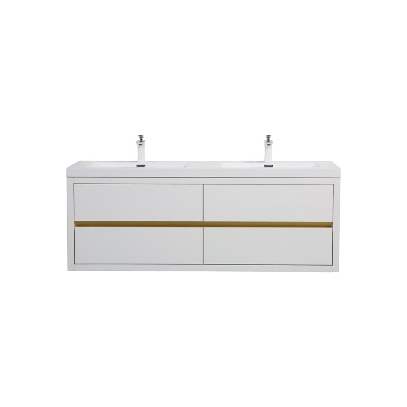Meuble-lavabo mural 59 po avec lavabo 59 po