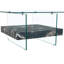 Table basse carrée moderne de 31,4 pouces à deux niveaux - une combinaison élégante de verre transparent et d'autocollant en marbre. Elle peut être utilisée comme table basse, table d'appoint ou présentoir.-2037290285