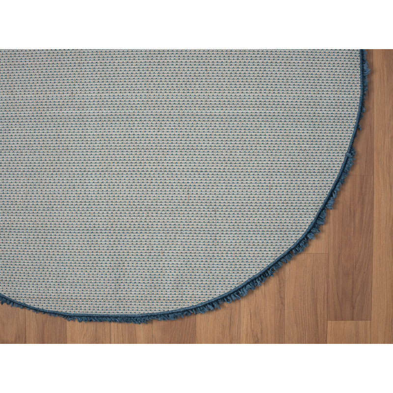 Shaggy Lush Dark Blue Rug, Round 100cm