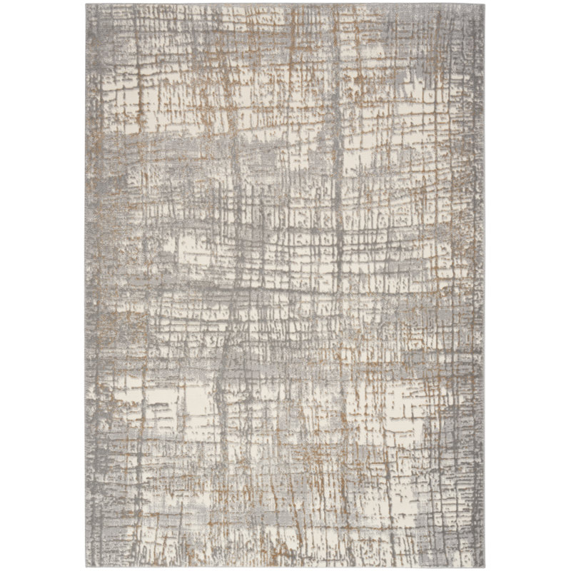 CK950-IVGRY Abstract Indoor Rug, Rectangle 8' x 10'