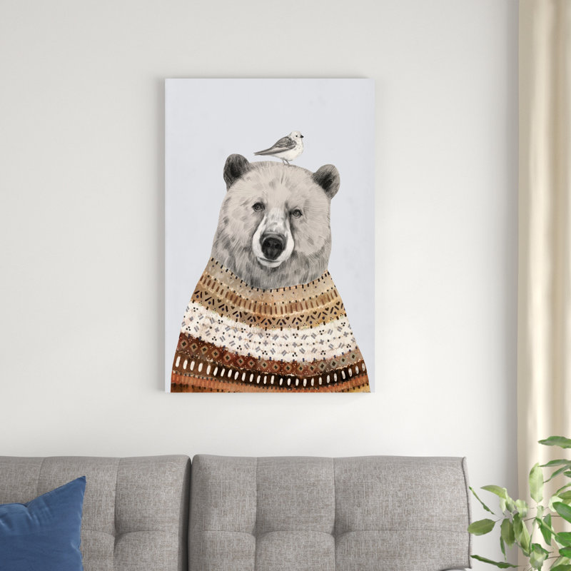 «Fair Isle Bear II» par Victoria Borges - impression sur toile tendue, H 36 po x l 24 po