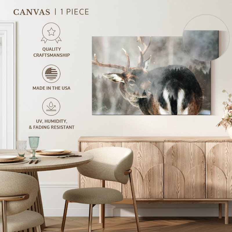 Cerf Brampt Winter Forest, H 34 po x l 51 po