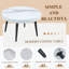 Table basse ronde élégante à motif de marbre blanc - diamètre de 23,6 pouces, procédé de moulage par aspiration exquis