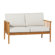 Tekamah Contemporary Cushioned Eucalyptus Wood Patio Loveseat
