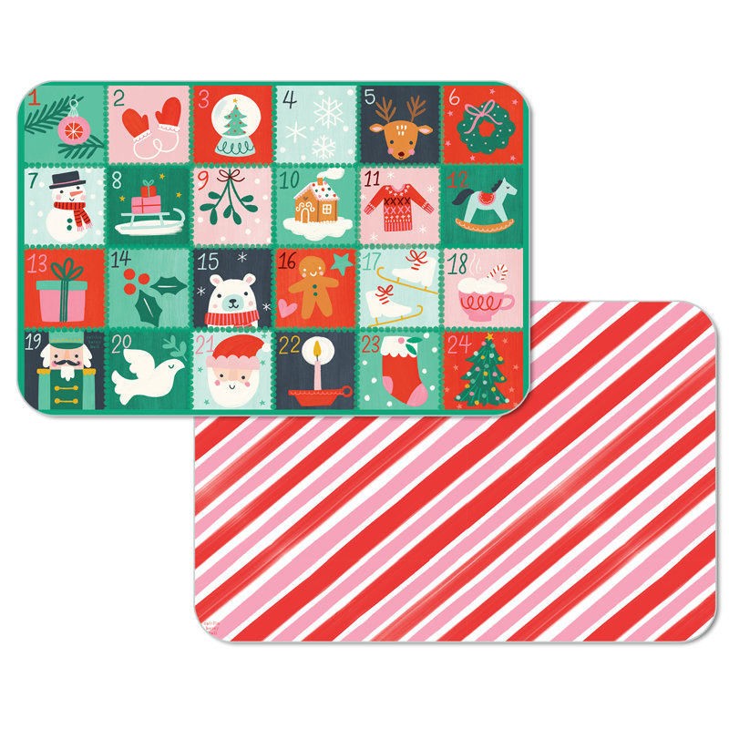Ensemble de 4 napperons réversibles Christmas Care