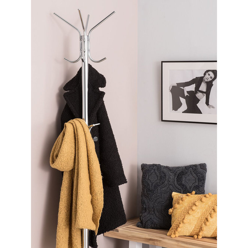 Teton Metal Freestanding Coat Rack, Silver