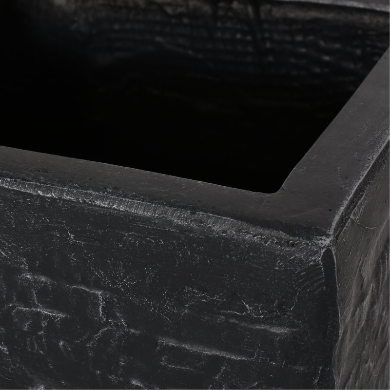 Jardinière d'extérieur grise en oxyde de magnésium - 27,7 cm x 63,3 cm, 7,6 kg