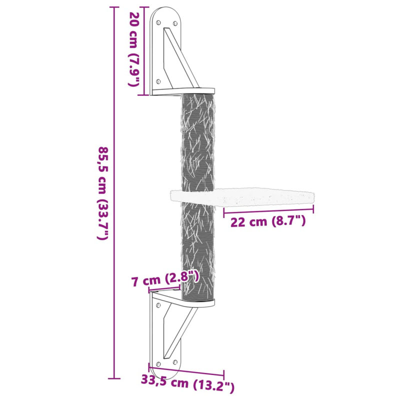 85.5cm H Cat Tree, Light Grey