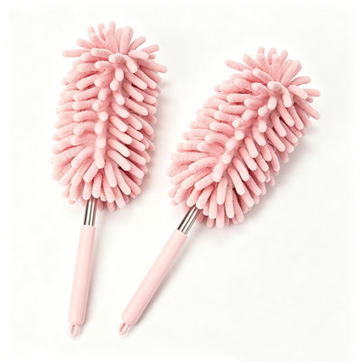 brush  sweeping dust duster 2pc Extendable Microfiber Car Duster Brush Soft  Car Interior  Mop Telescopic Handle Auto  Removal Cleaning Tool