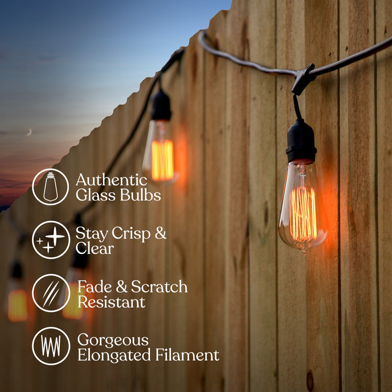 Ambience 48" Outdoor 15 - Bulb Standard String Light (End to End Connectable)