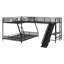 L-Shaped Bunk Bed With Loft Bed,Built-In Desk And Slide