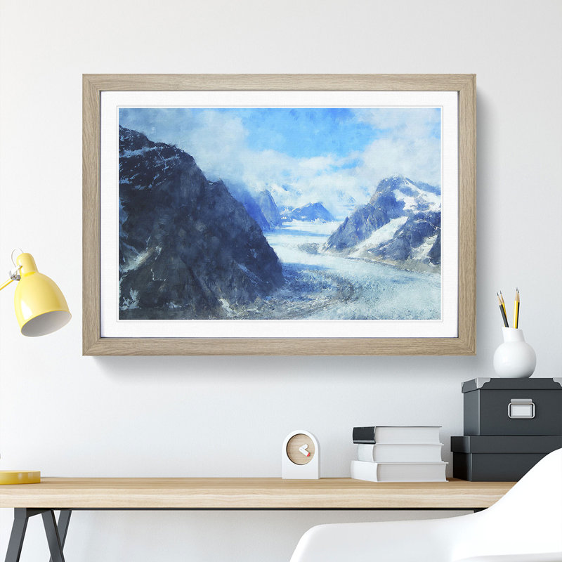 Mountain View Vol.3 - Picture Frame Painting, 27cm H x 36cm W x 2cm D, Oak Framed