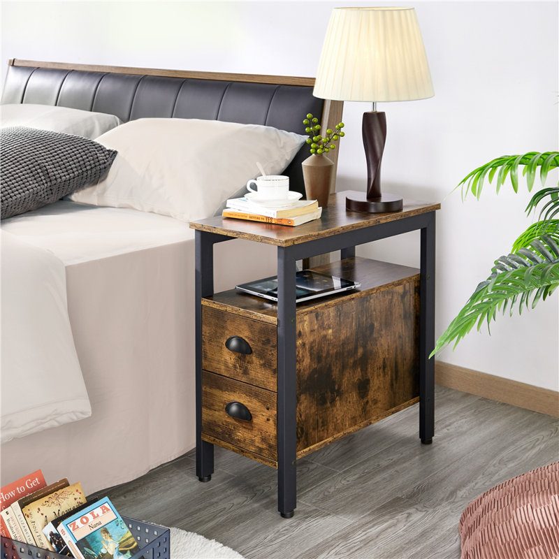 End Table, Rustic Brown/Black