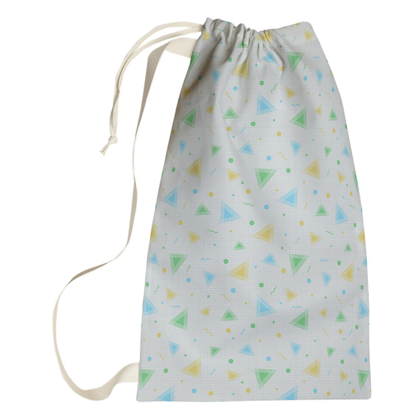 Leffel Fabric Laundry Bag with Handles, Small ( 64" H x 20" W x 1.5" D), Blue/Yellow