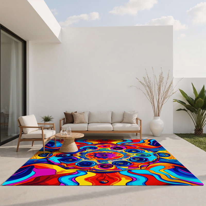 Tapis d'intérieur et d'extérieur Stellar Bloom, Rectangulaire 8 pi x 10 pi