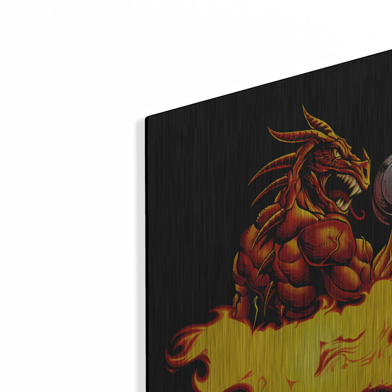 Art mural en métal Trinx «Dragonfire Logo Fire» par Flyland Designs, H 24 po x l 16 po