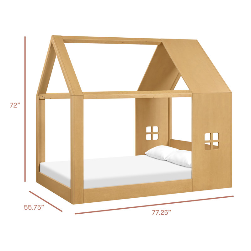 Uchi Montessori-Inspired House Twin Bed, Full, Honey