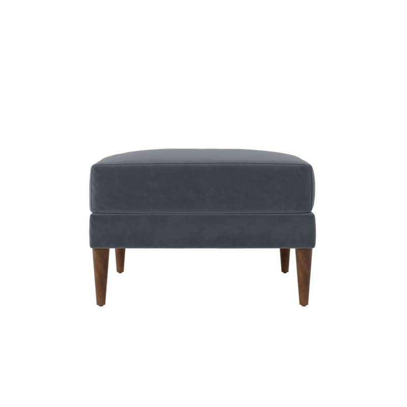 Essential Ottoman, Ash Recycled Velvet, Dark Brown