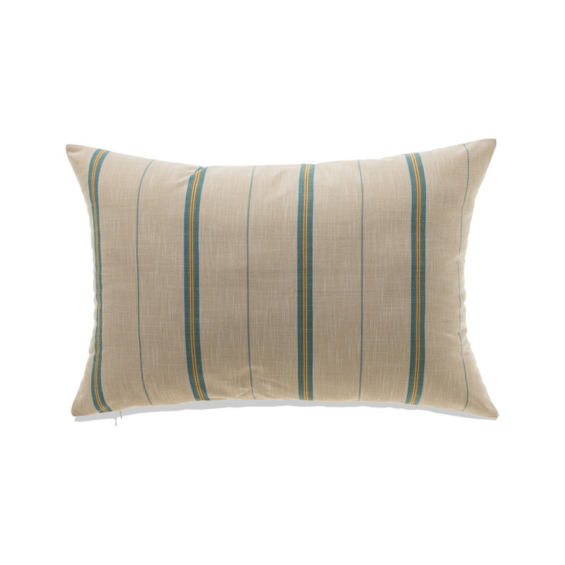 French Stripe Pillow Cover, 22" H x 22" W, Blue, Feather