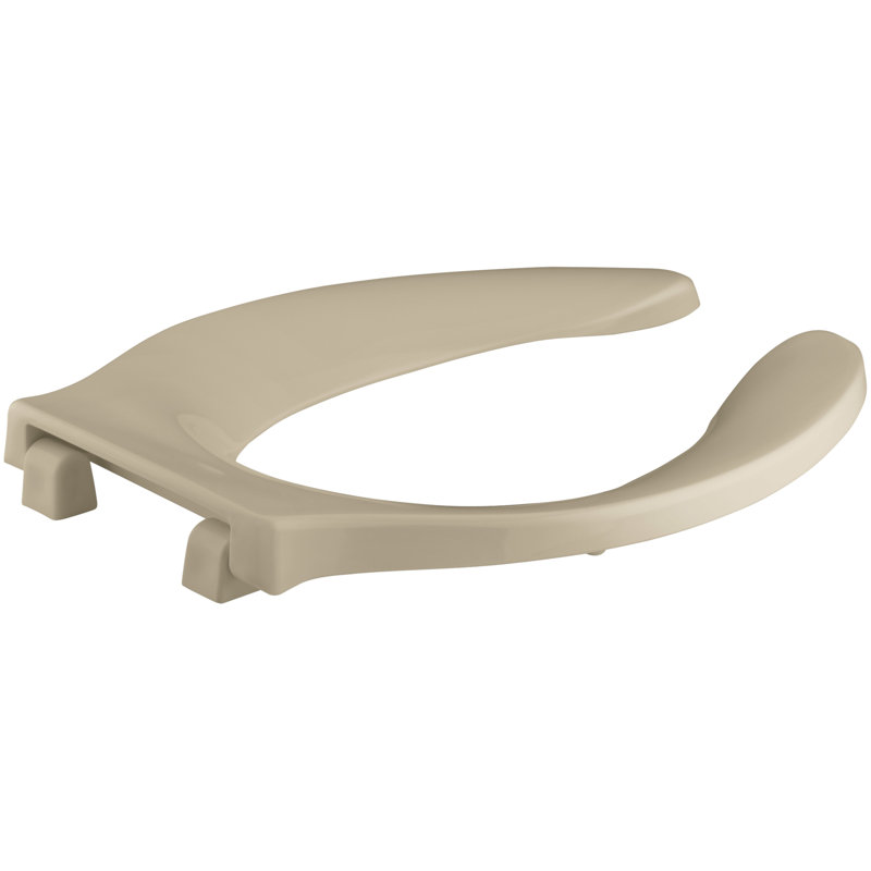 Stronghold Elongated Toilet Seat with Integrated Handle and Check Hinge, Mexican Sand