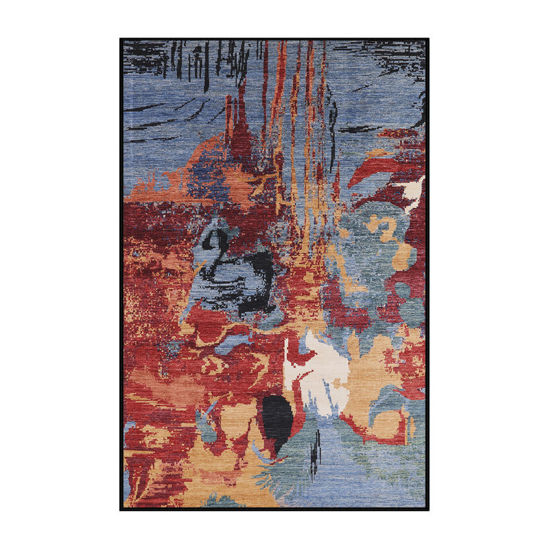 Tapis oriental rouge / bleu / beige Caldello, Tapis de couloir 2 pi x 5 pi