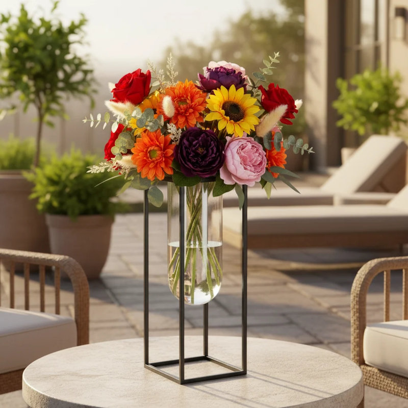 Maniscalco Glass Table Vase, 11.5" H x 4.25" W x 4.25" D