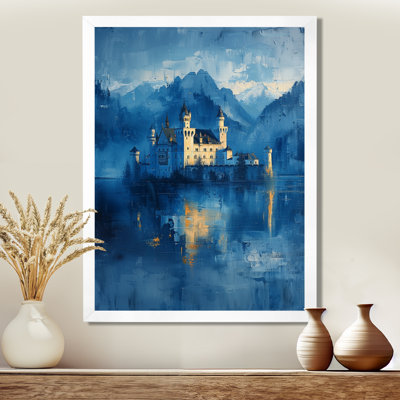 «Blue Winter Dracula Castle of Vampire», impression d'art mural châteaux