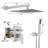 Shower Systems, 10" Rainfall Square Head And Handle Set, Shower Faucet Combo Kits, Wall Mounted Shower Fixtures