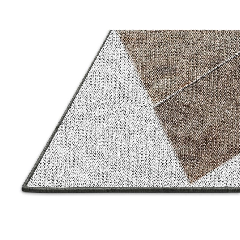 Tapis brun / gris à motif géométrique Scher, Rectangle 7 pi x 10 pi