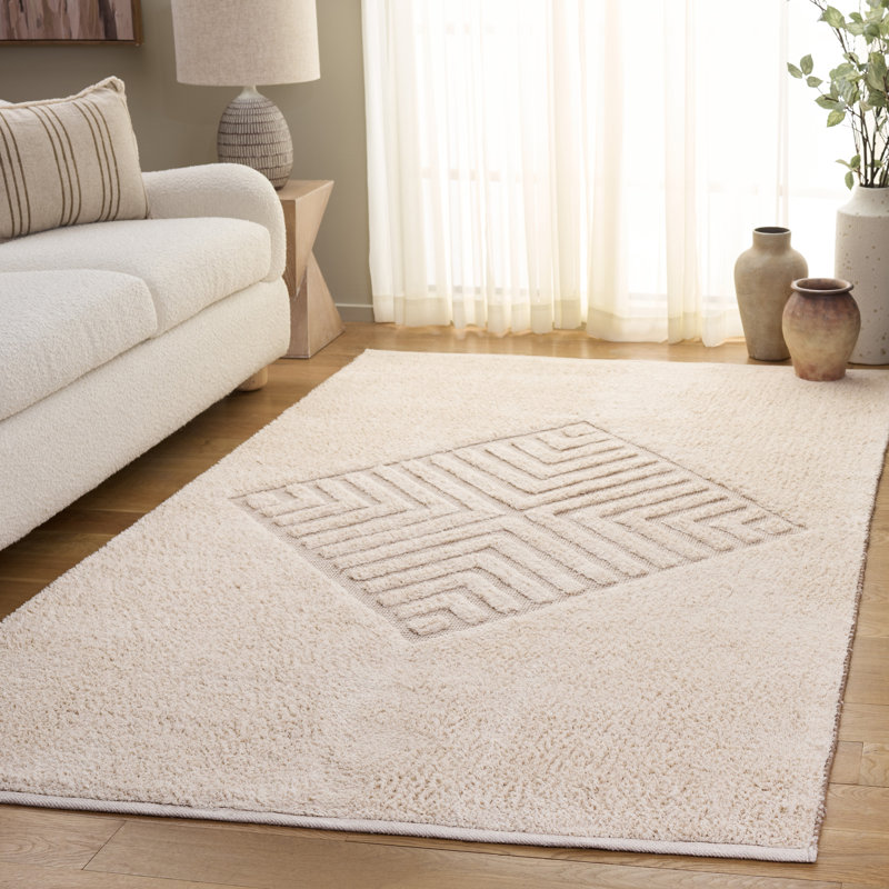 Vermont Hand Loomed Cotton Geometric Indoor Rug, Rectangle 5' x 8'