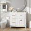 Meuble-lavabo de 36 po avec lavabo en céramique, portes à fermeture douce, 4 tiroirs et tablettes réglables-127359431