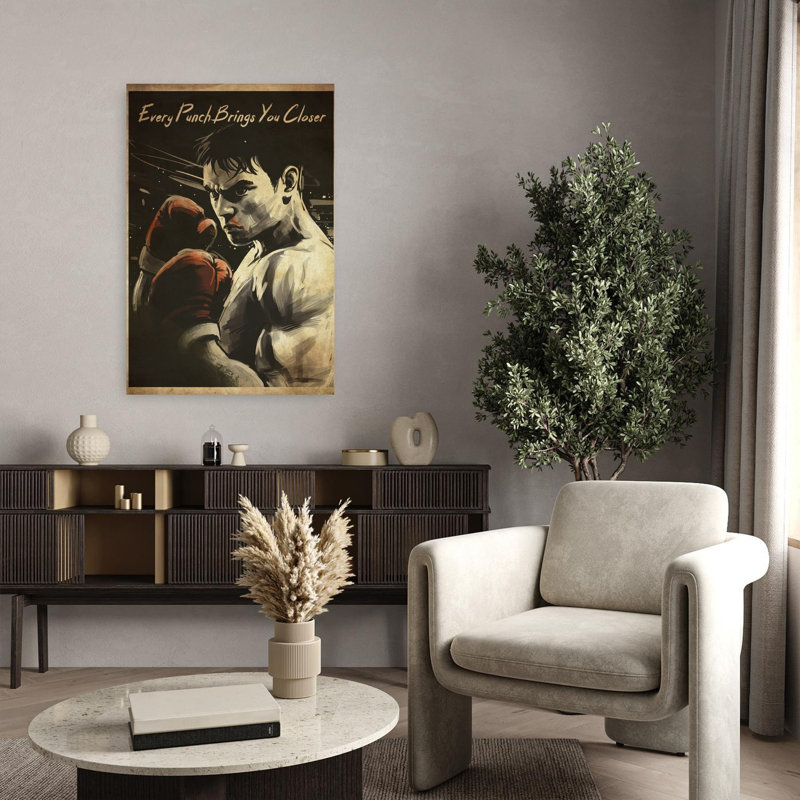 Intense Boxer Contemporary Wall Art Print by Fadil Roze - Wrapped Canvas Print, 91.44cm H x 60.96cm W