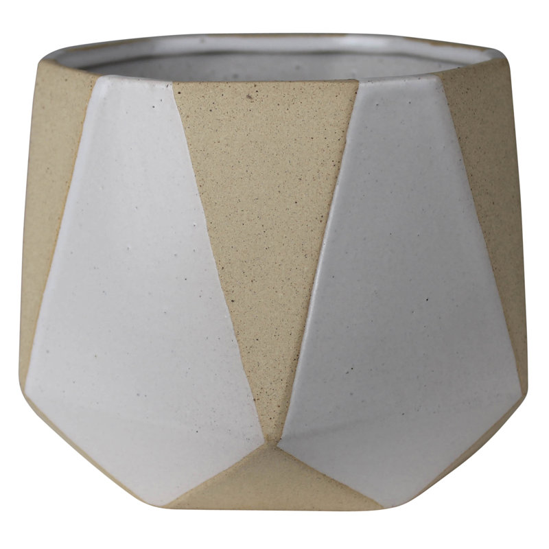 Geometric Shapes Cachepot, White