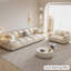 Coussin modulaire beige en polyester-405817273-405817270