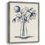 «Indigo Bud Vase I», reproduction encadrée - bois massif-555985816
