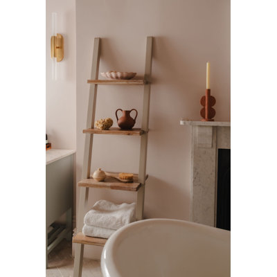 Addisun 44 cm W Solid Wood Adjustable Height Shelving Unit