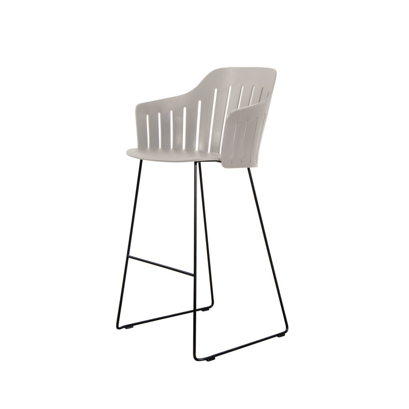 Choice Upholstered Bar Stool with Metal Frame, Taupe/Black