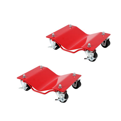 Car Wheel Dolly Set of 2/4-4000/8000 LBS Car Moving Cart with Brakes, Heavy Duty Vehicle Dolly, 3" Steel Wheels, Fits Cars, Sports Car, Motorcycles, SUVs, Trucks & ATVs - Garage & Repair Shop
