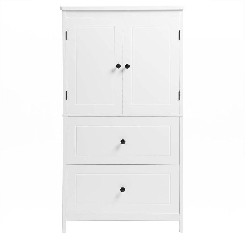 Bathroom Storage Cabinet With Adjustable Shelf, White