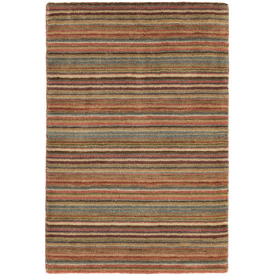 Brindle Stripe Spice Hand Loom Knotted Wool Rug