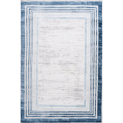 Tapis tissé et sans perte 2 x 3 - bleu /, teint, idéal pour la vie, chambre à coucher, salle à manger