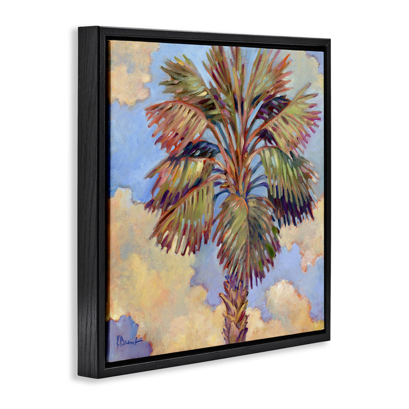 «Santa Rosa Palm Floater Canvas» par Paul Brent, Cadre flottant noir de jais, H 18 po x l 18 po