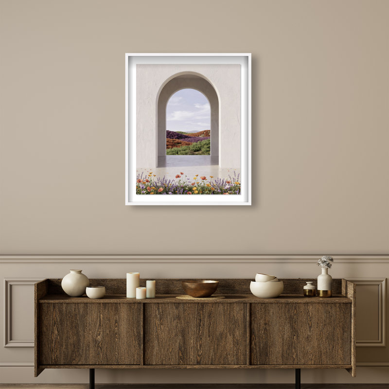 Window to Paradise Framed Graphic Art, 37.5"H x 31.5"W, White Shadowbox