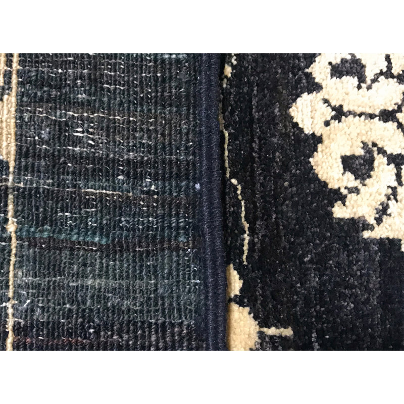 Hand-Knotted High-Quality Black Area Rug