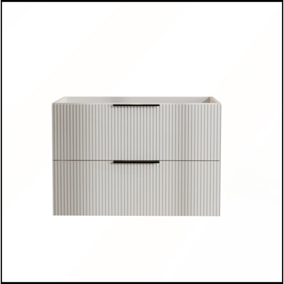 30 Inch Gray Wall-Mounted Bathroom Vanity with U-Shaped Drawer and Large Storage(Without Sink)