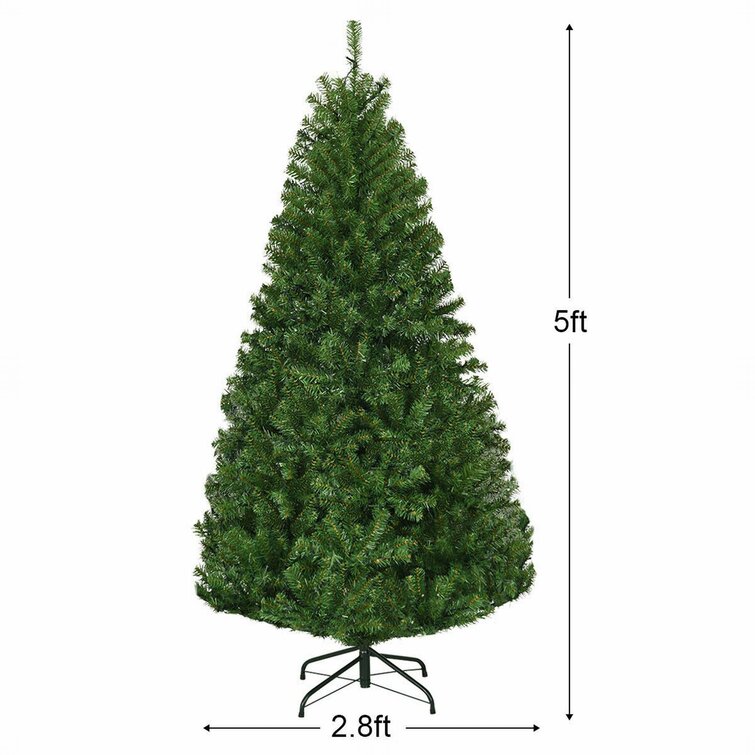 Angeles Home 7.5 ft. White Pre-Lit Hinged Artificial Christmas Tree with Remote Control Lights