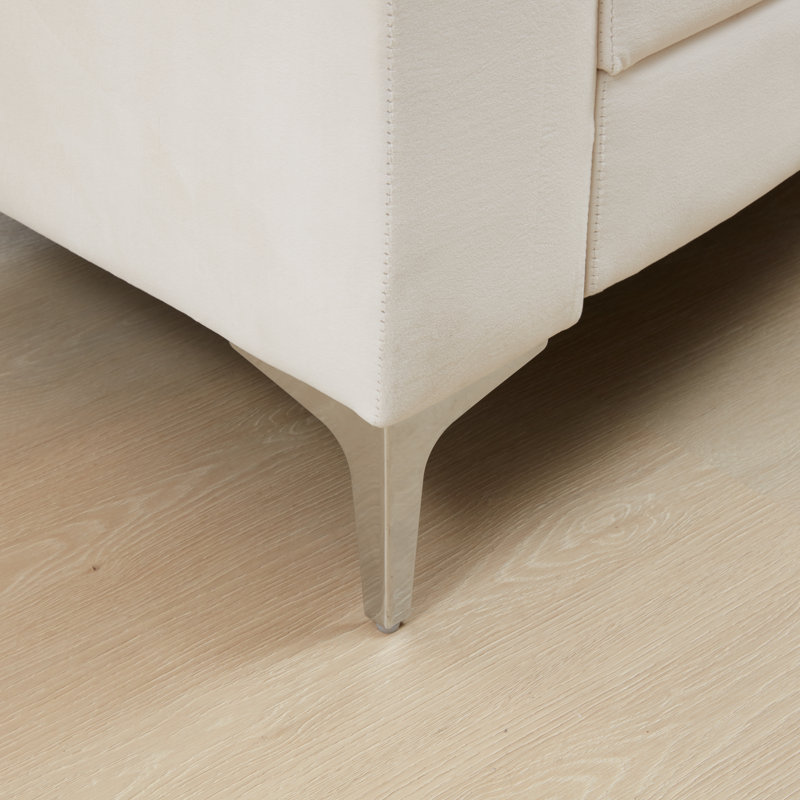Canapé modulaire symétrique de 136 po de largeur, Velours crème